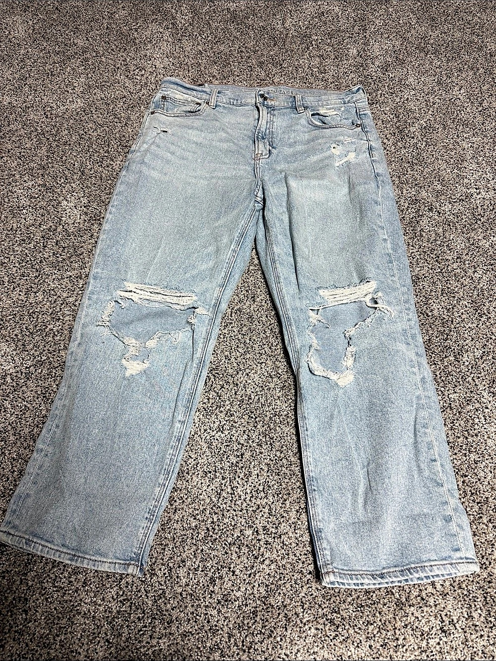 American Eagle Super High-Rise Ankle Straight Jean Waist 12 Blue